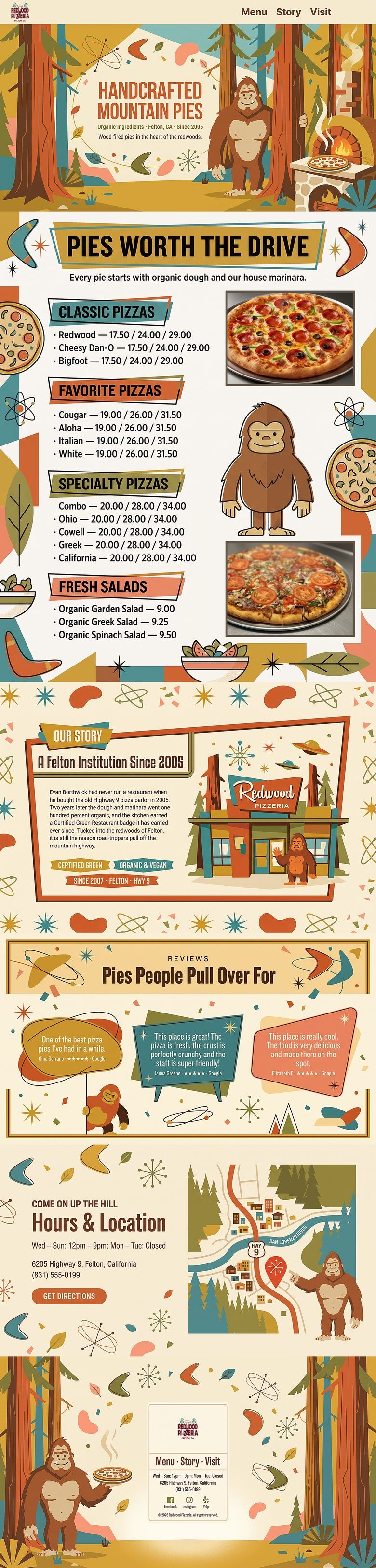 Redwood Pizzeria mock