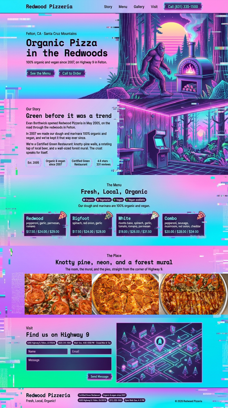 Redwood Pizzeria mock