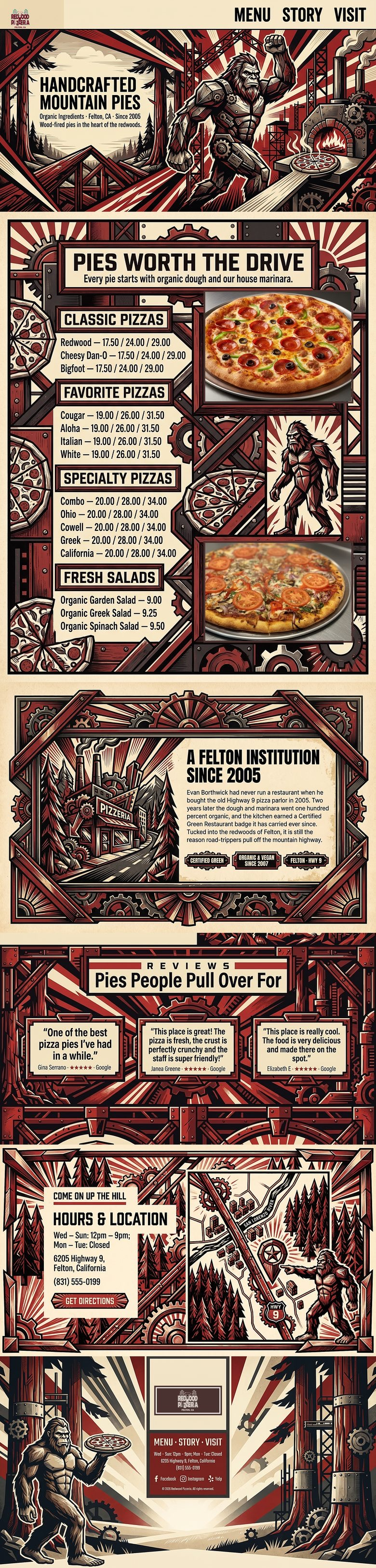 Redwood Pizzeria mock